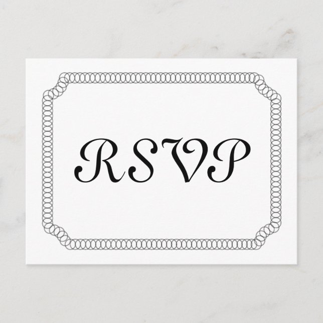 Carte postale RSVP Billet Encerclé en ébène (Devant)