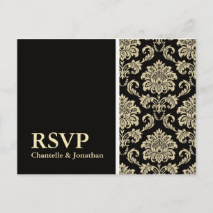 Carte postale RSVP Black Damask