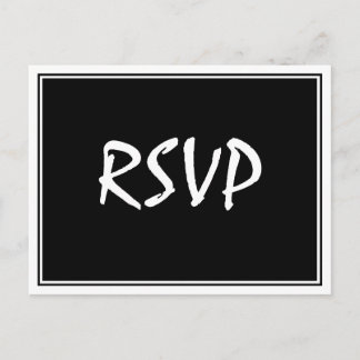 Carte postale RSVP Black Script moderne
