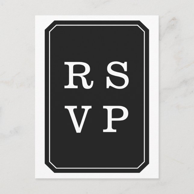Carte postale RSVP Black Simply Elegant Wedding (Devant)