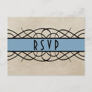 Carte postale RSVP Bleu Flourissant