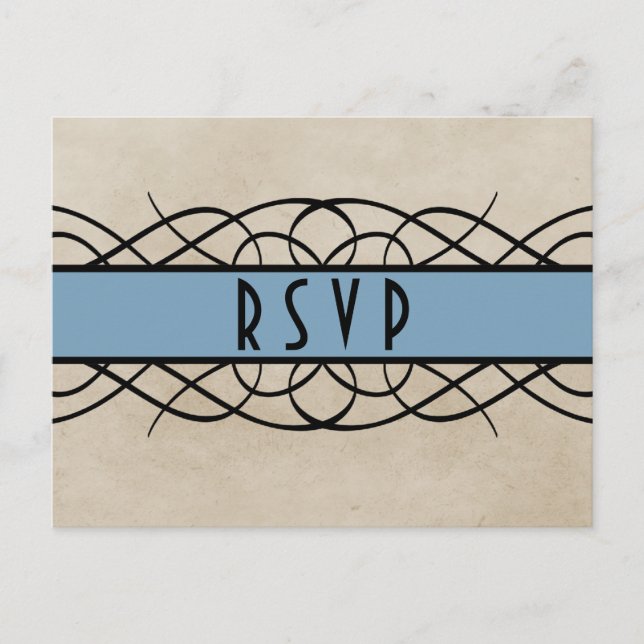 Carte postale RSVP Bleu Flourissant (Devant)