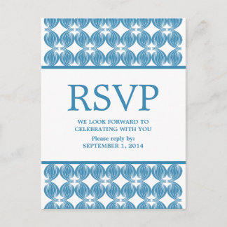 Carte postale RSVP bleu moderne déco