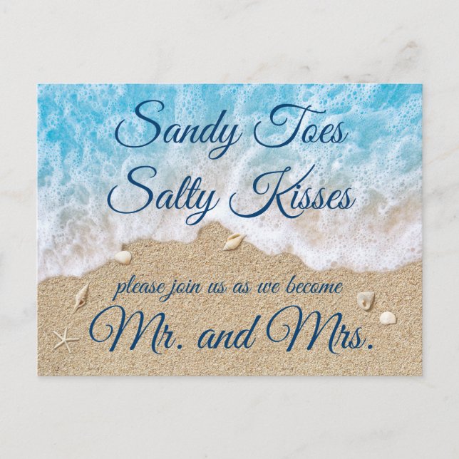 Carte postale RSVP Blue Beach Waves (Devant)