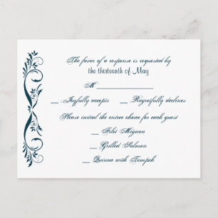 Carte postale RSVP Blue Floral de minuit
