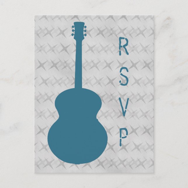 Carte postale RSVP Blue Guitare Grunge (Devant)
