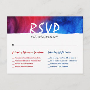 Carte postale RSVP Blue Red Fire Ice Bat Bar Mitzv