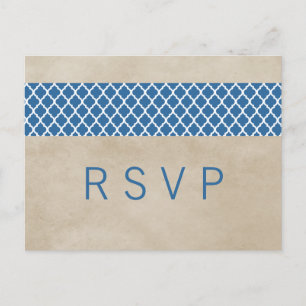 Carte postale RSVP Blue Rustic Quatrefoil