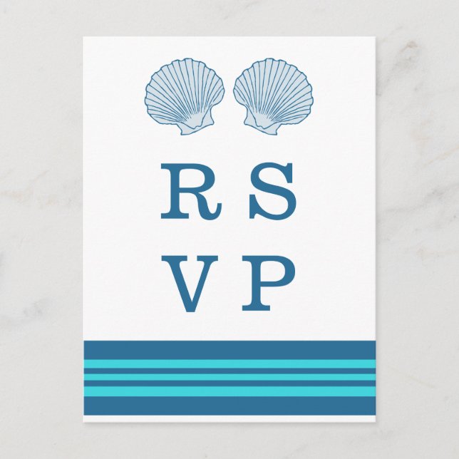 Carte postale RSVP Blue Turquoise Nautical Seashel (Devant)