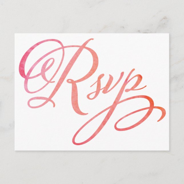 Carte Postale RSVP Blusch Peach Watercolor (Devant)