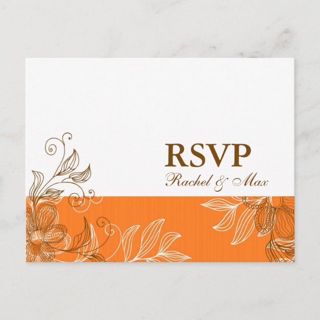 Carte postale RSVP Brown et orange (Devant)