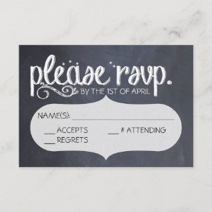 Carte postale RSVP Chalkboard Vintage Wedding