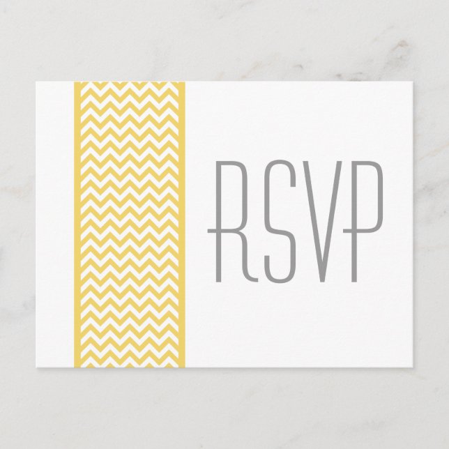 Carte postale RSVP Chevron jaune (Devant)