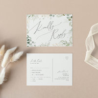 Carte postale RSVP Choice Menu Gold de Whimsical G
