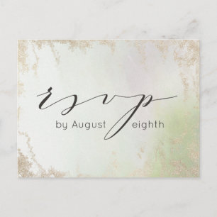 Carte Postale RSVP Choix de Repas de Mariage Ombre Vert Printemp