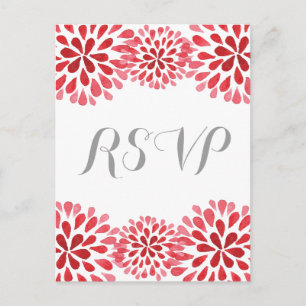 Carte postale RSVP Chrysanthemum couleur rouge