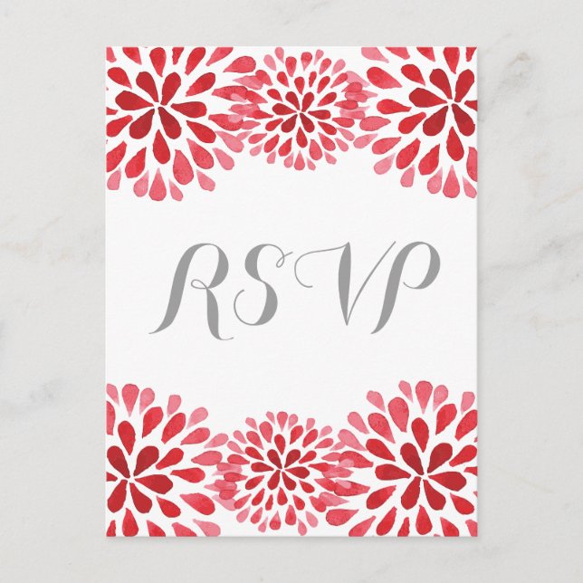 Carte postale RSVP Chrysanthemum couleur rouge (Devant)