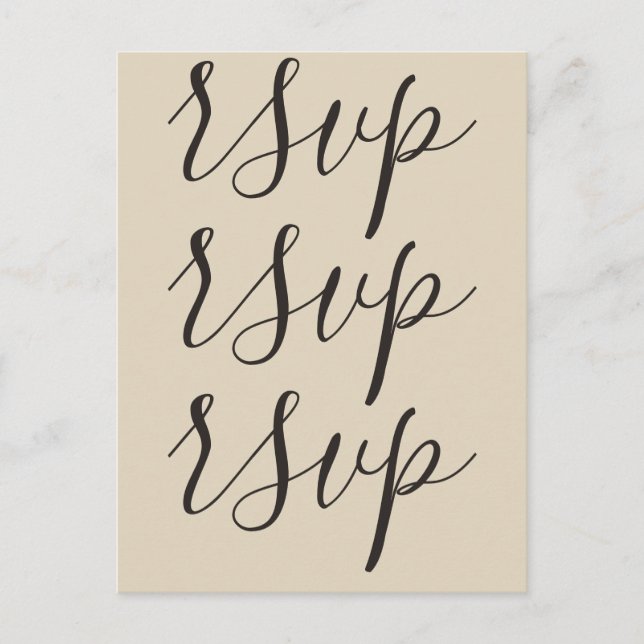 Carte postale "rsvp" classique et sophistiquée (Devant)