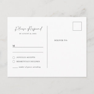 Carte postale rsvp classique minimaliste