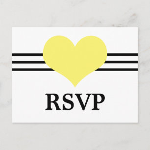 Carte Postale RSVP Coeur Mod, Jaune