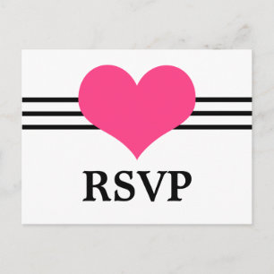 Carte Postale RSVP Coeur Mod, Rose