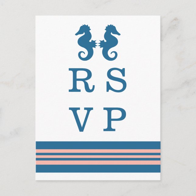 Carte postale RSVP Coral Bleu (Devant)
