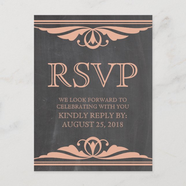 Carte postale RSVP Coral Deco (Devant)