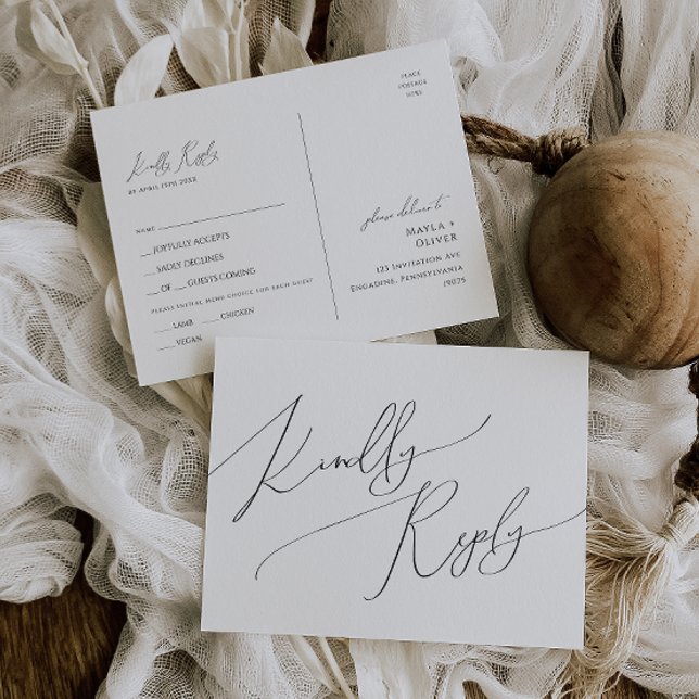 Carte postale RSVP de choix du menu de scripts min (Créateur téléchargé)