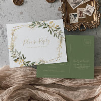 Carte postale RSVP de choix du menu Géométrique Go
