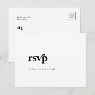 Carte postale RSVP de choix pour la typographie no