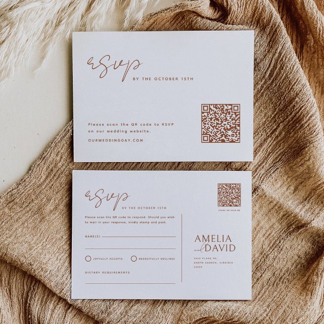 Carte postale RSVP de code QR de terre (Créateur téléchargé)