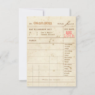 Carte postale RSVP de la carte de bibliothèque