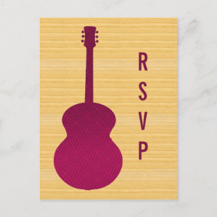 Carte postale RSVP de la Guitare de Pays Rose