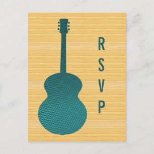 Carte postale RSVP de la Guitare turquoise