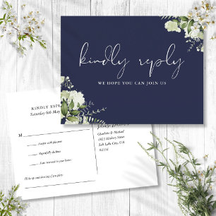 Carte postale RSVP de la Marine Blue Greenery