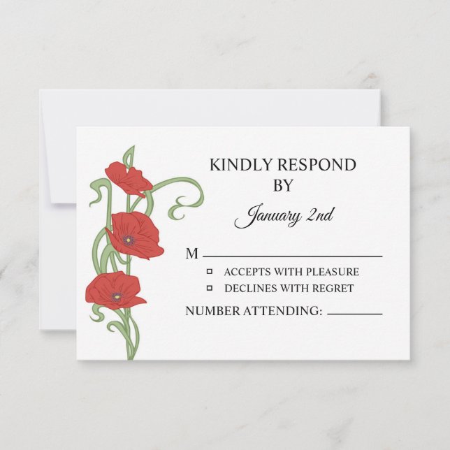 Carte postale RSVP de mariage (Devant)