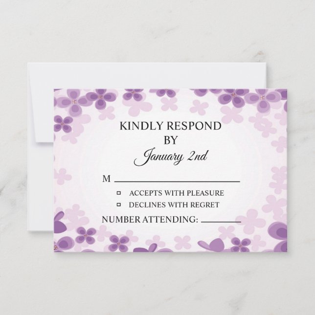 Carte postale RSVP de mariage (Devant)
