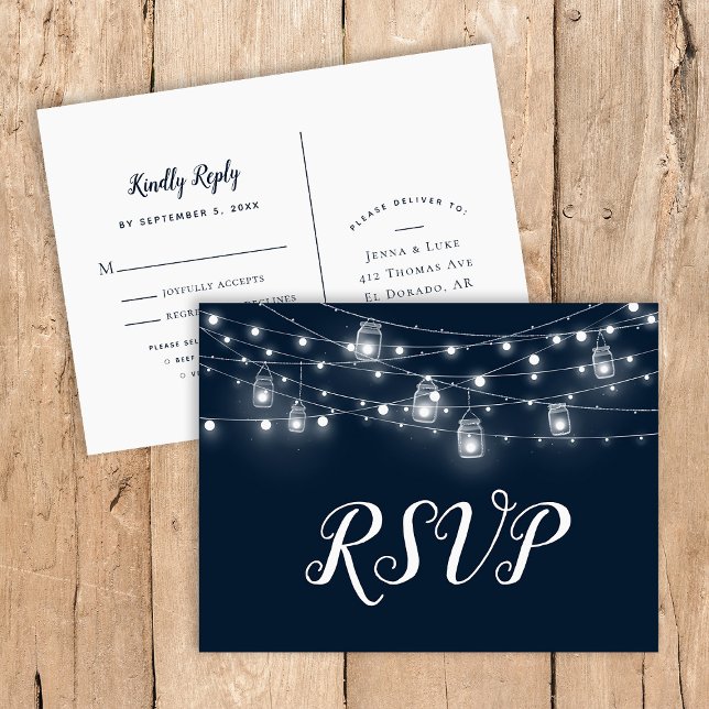 Carte Postale RSVP de mariage avec une chaîne rust (Créateur téléchargé)