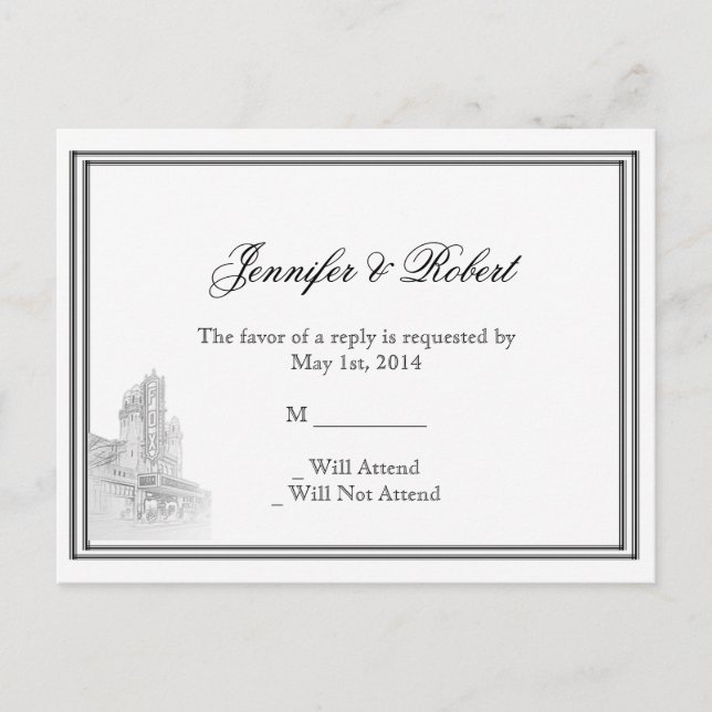 Carte postale RSVP de mariage de destination Atlan (Devant)