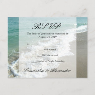 Carte postale RSVP de mariage de destination de pl