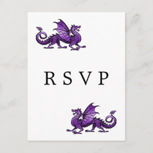 Carte Postale RSVP de Mariage de Dragon Violet