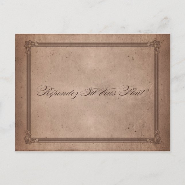 Carte postale RSVP de mariage du cacao rustique po (Devant)