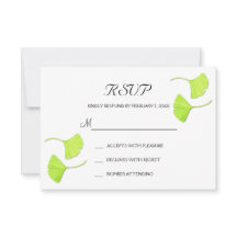 Carte postale RSVP de mariage Feuille Ginkgo