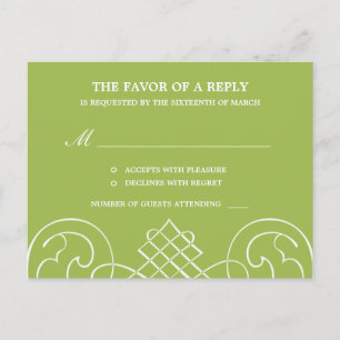 Carte postale RSVP de mariage Striking Swirls