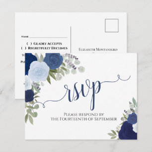 Carte postale RSVP de mariage téléchargeable Roses