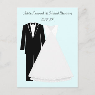 Carte postale RSVP de mariée et de mariée