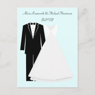Carte postale RSVP de mariée et de mariée