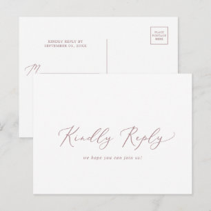 Carte postale RSVP Delicic Rose Gold Calligraphy