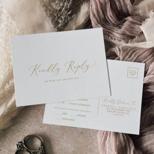 Carte postale RSVP Delicy Gold Calligraphy Menu
