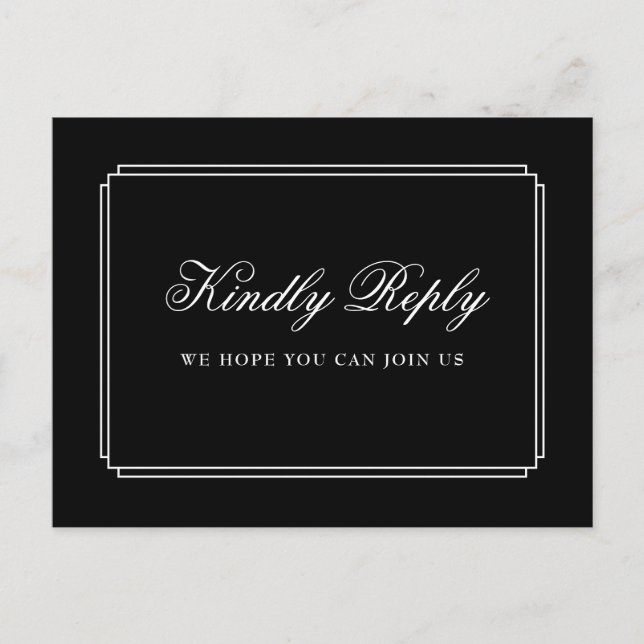 Carte postale RSVP - Demande de Chanson Déco Noir  (Devant)